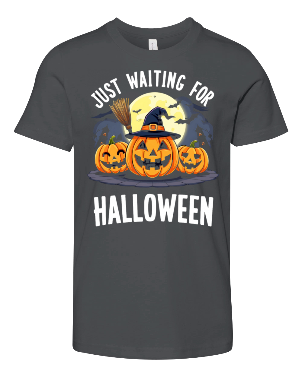 just waiting for halloween Pumpkins Youth Unisex Jersey Tee