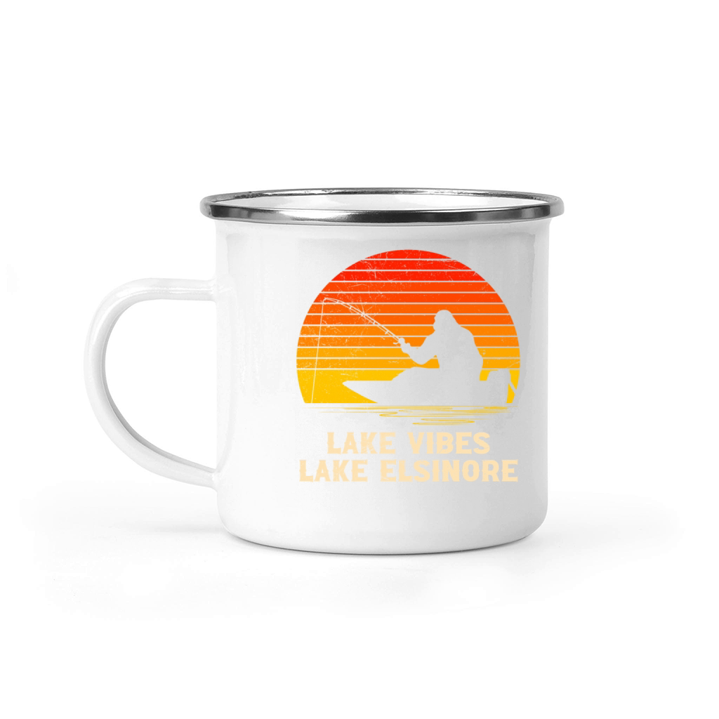 California LAKE VIBES LAKE ELSINORE Vintage USA Camping Mug