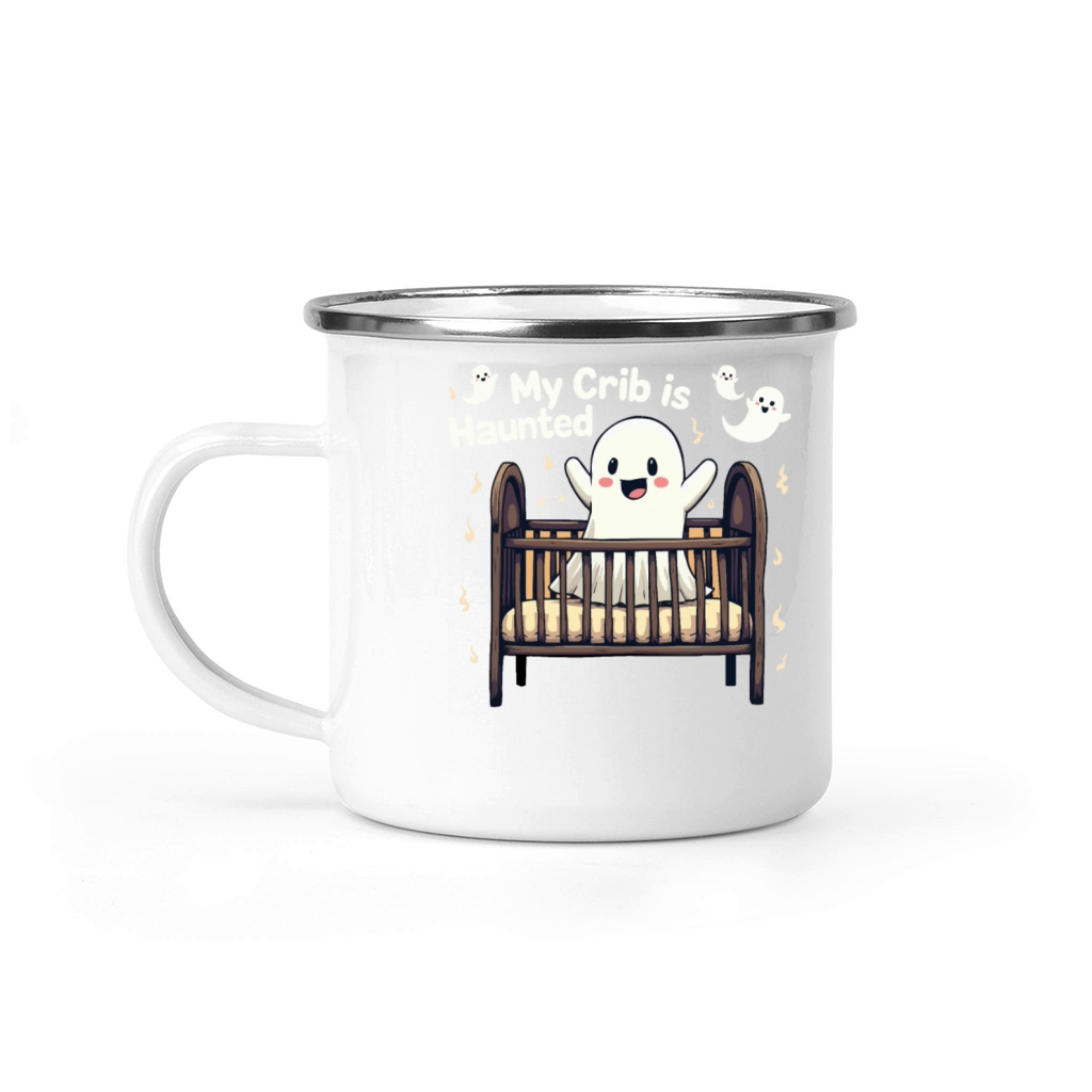 Funny Halloween My Crib is Haunted Camping Mug