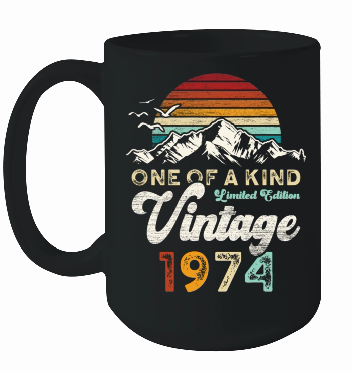 Vintage 1974 Birthday Mountains Ceramic Mug