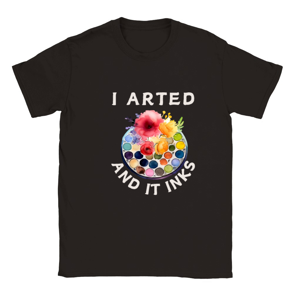 I Arted - Funny Artist Pun Classic Kids Crewneck T-shirt