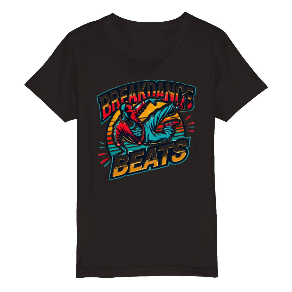 Breakdance Beats Vibrant - Retro Vintage Shirt Organic Kids Crewneck T-shirt