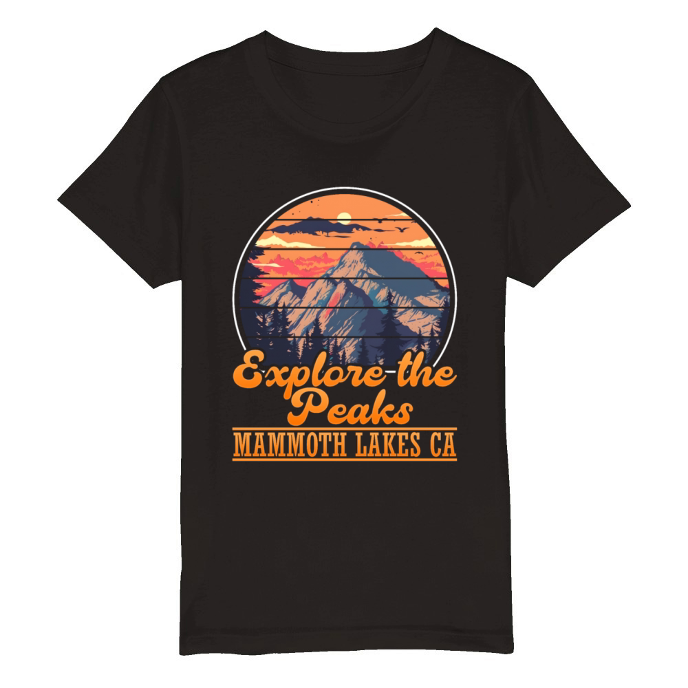 California EXPLORE THE PEAKS OF MAMMOTH LAKES CA Organic Kids Crewneck T-shirt