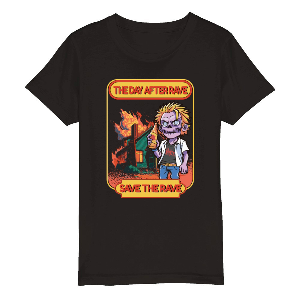 Hardcore Rave Music Raver 90s EDM DJ House-Music Organic Kids Crewneck T-shirt