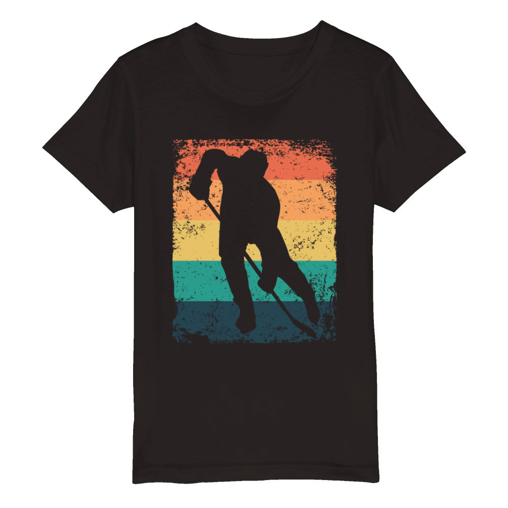 Ice Hockey Player Vintage Ice Hockey Organic Kids Crewneck T-shirt