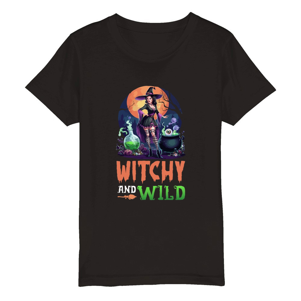 Witchy And Wild Organic Kids Crewneck T-shirt