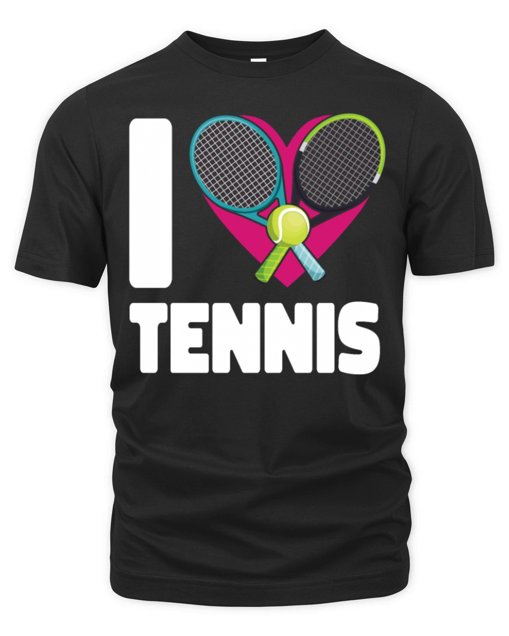 Funny Tennis Player Racket Heart I Organic Unisex T-shirt