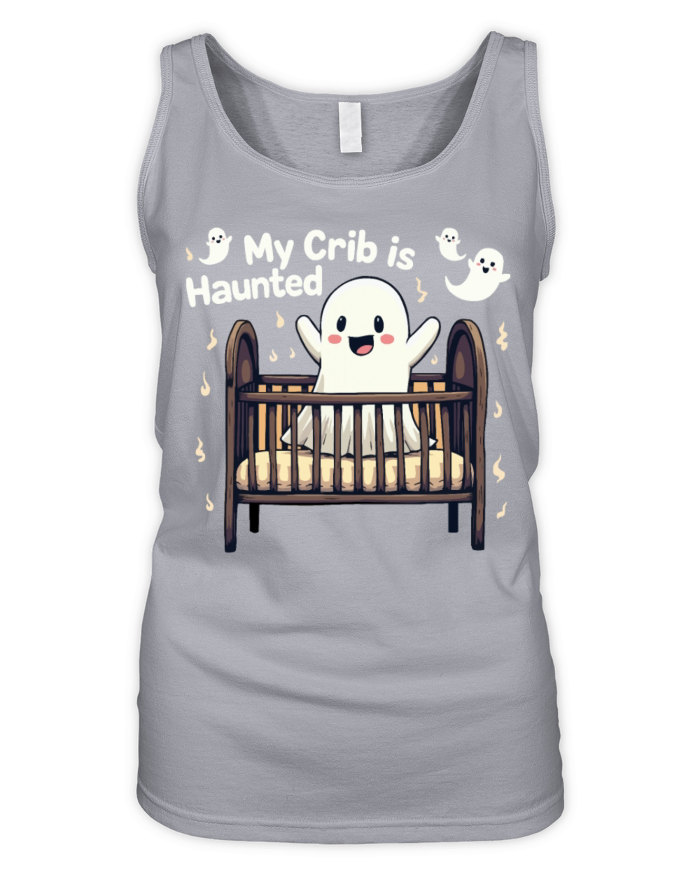 Funny Halloween My Crib is Haunted Organic Women's Tank Top
