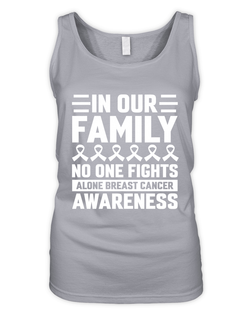 In Our Family No One Fights Alone Breast Cancer Awareness.Breast Cancer Organic Women's Tank Top