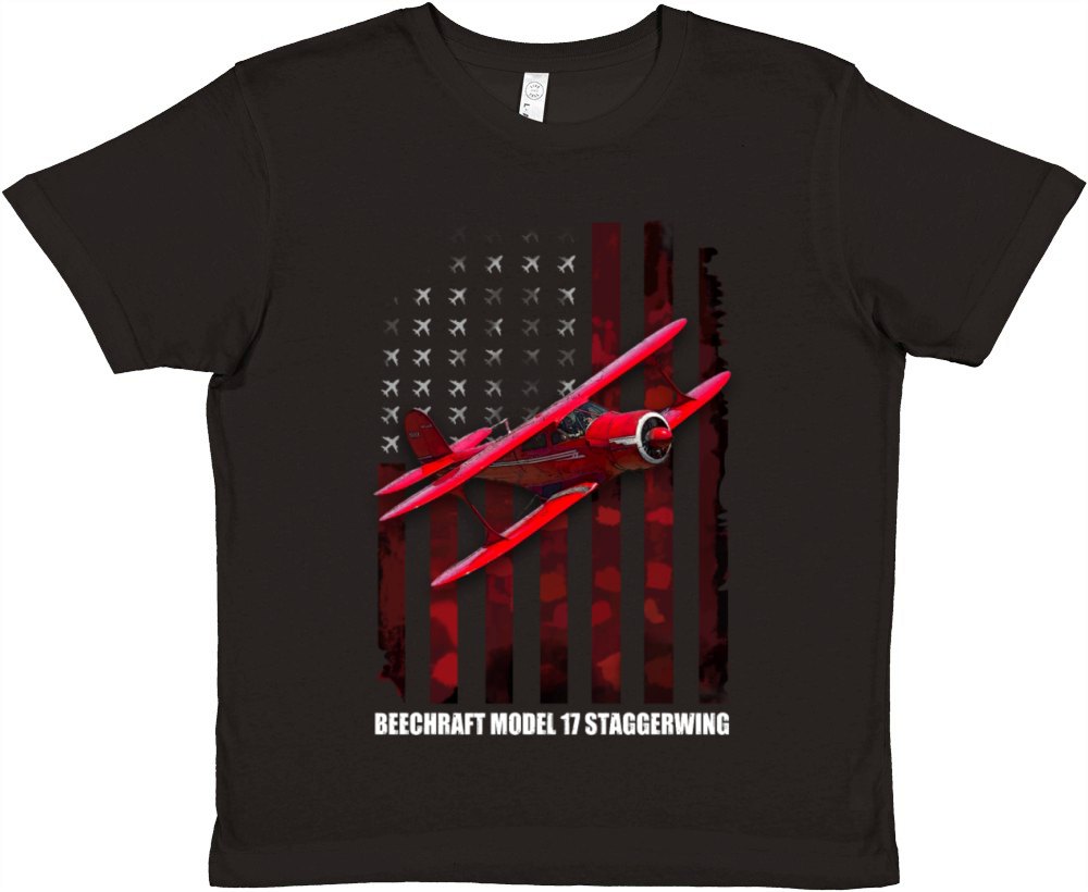 Beechcraft model 17 staggerwing Premium Kids Crewneck T-shirt