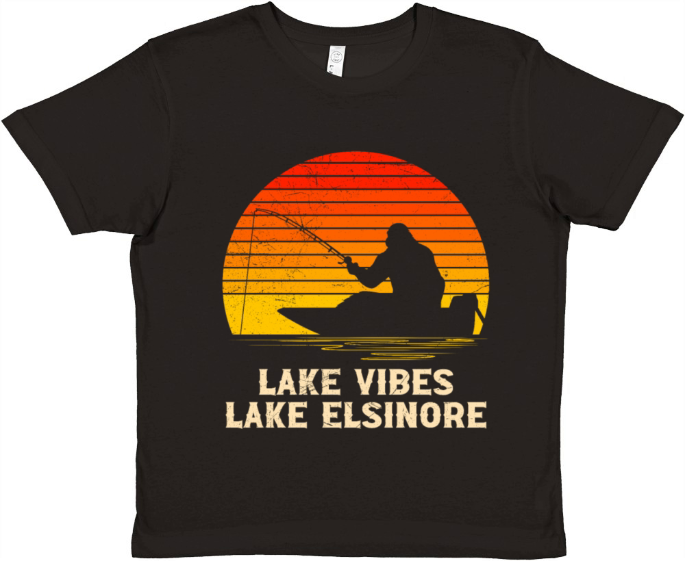 California LAKE VIBES LAKE ELSINORE Vintage USA Premium Kids Crewneck T-shirt