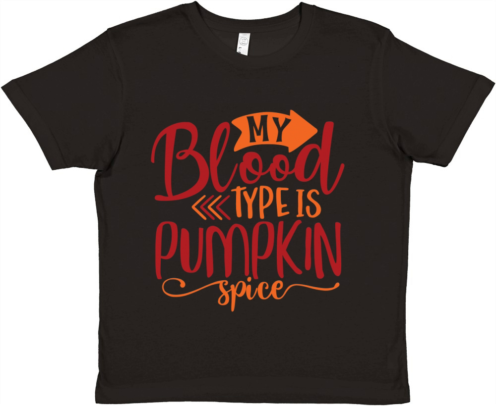 My blood type is pumpkin spice Premium Kids Crewneck T-shirt