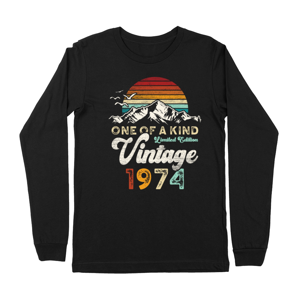 Vintage 1974 Birthday Mountains Premium Long Sleeve