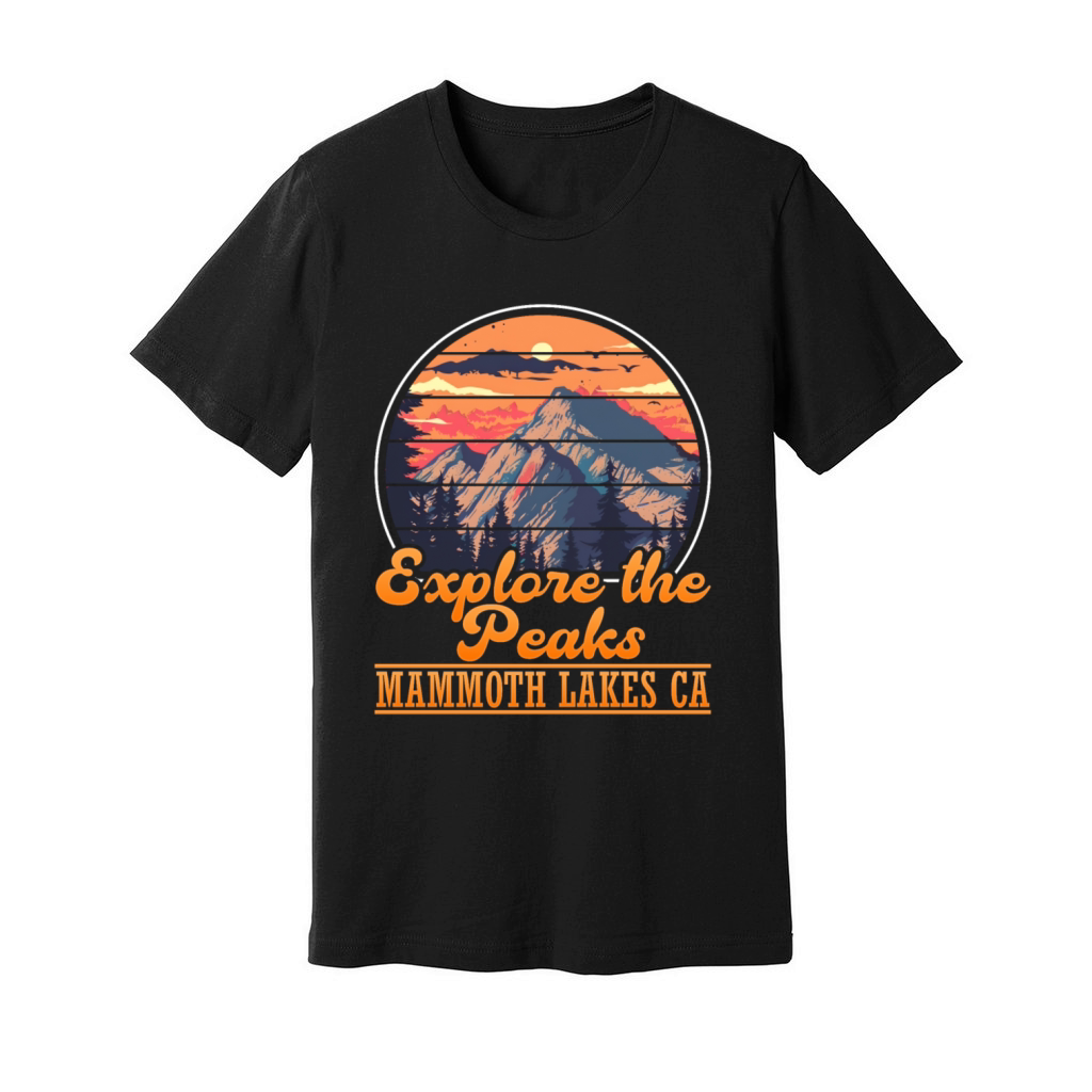 California EXPLORE THE PEAKS OF MAMMOTH LAKES CA Unisex Jersey Tee