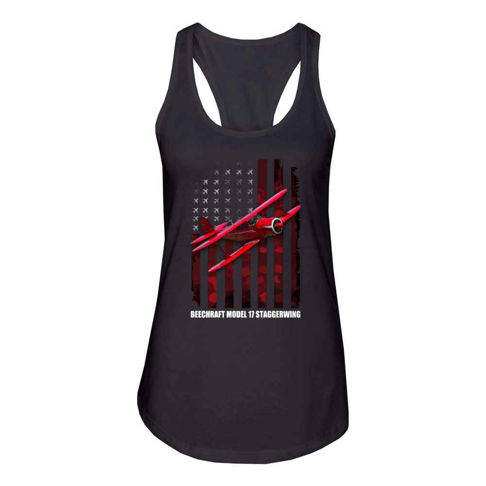 Beechcraft model 17 staggerwing Women's Racerback Tank