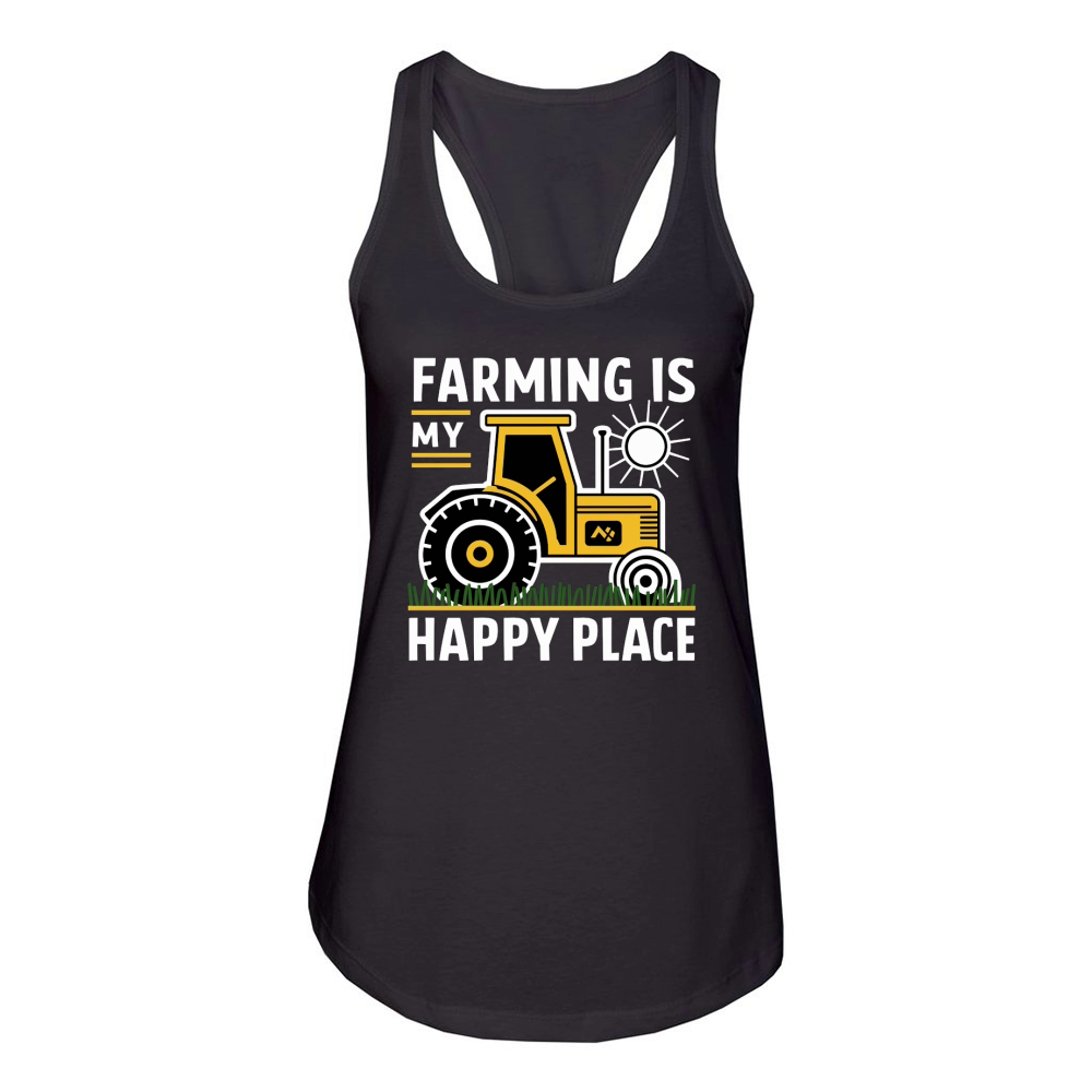 Farming is My Happy Place Women's Racerback Tank