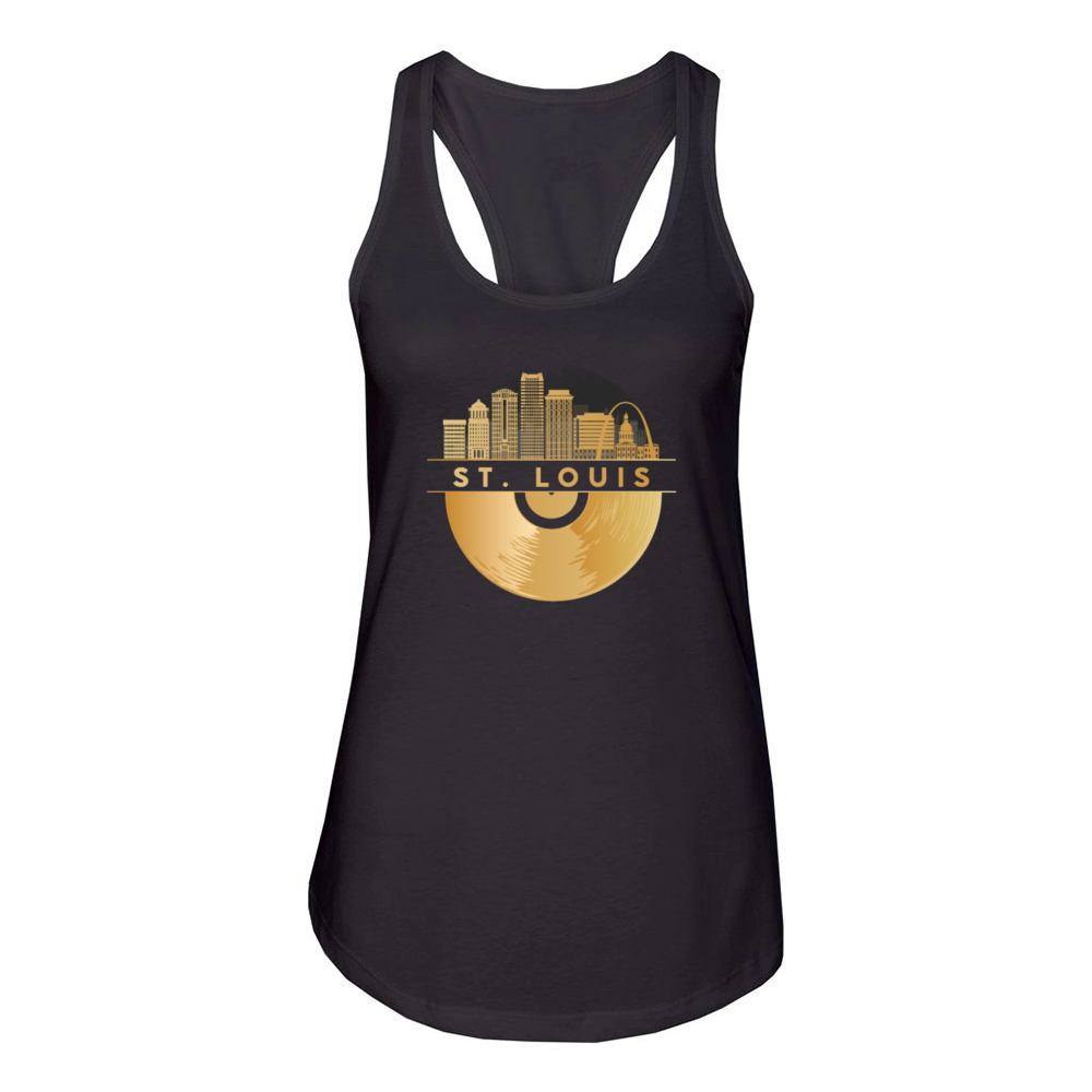 Vinyl-Record-Player Disco-Music Women's Racerback Tank