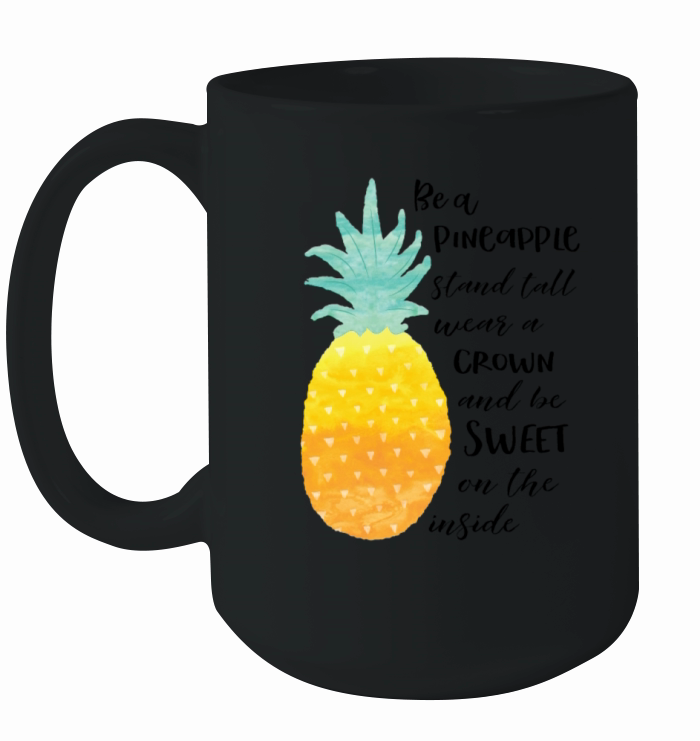 Be A Pineapple Inspirational Watercolor Typography Ceramic Mug