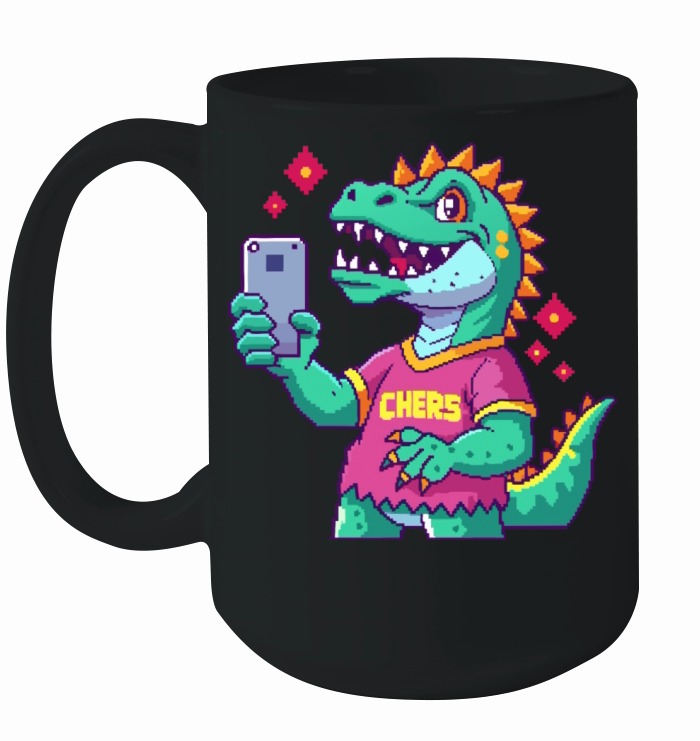 dinosaur selfi Ceramic Mug