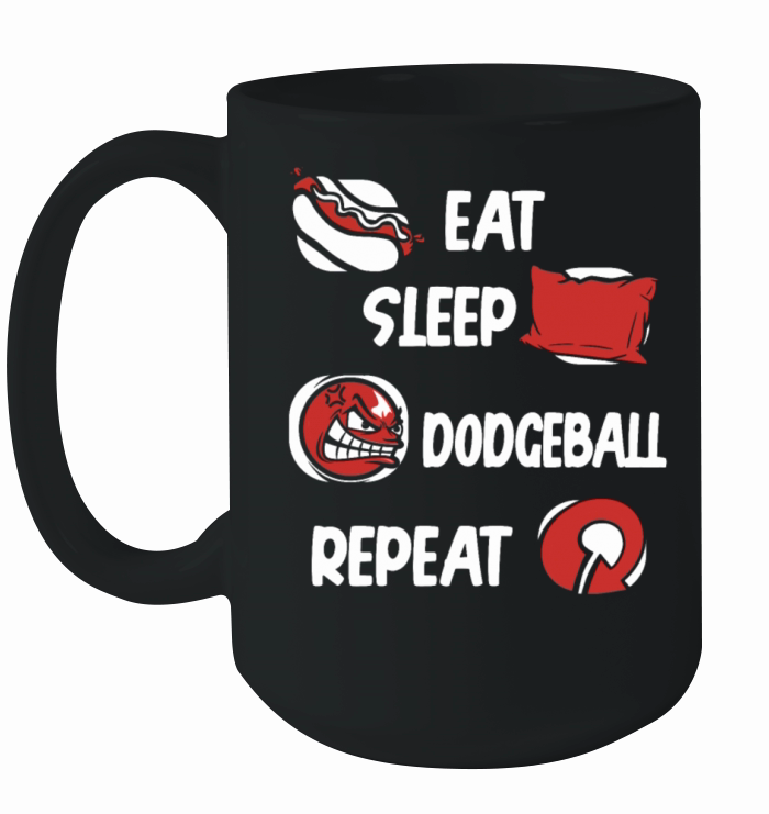 Eat Sleep Dodgeball Repeat Team Game Prisonball Ceramic Mug