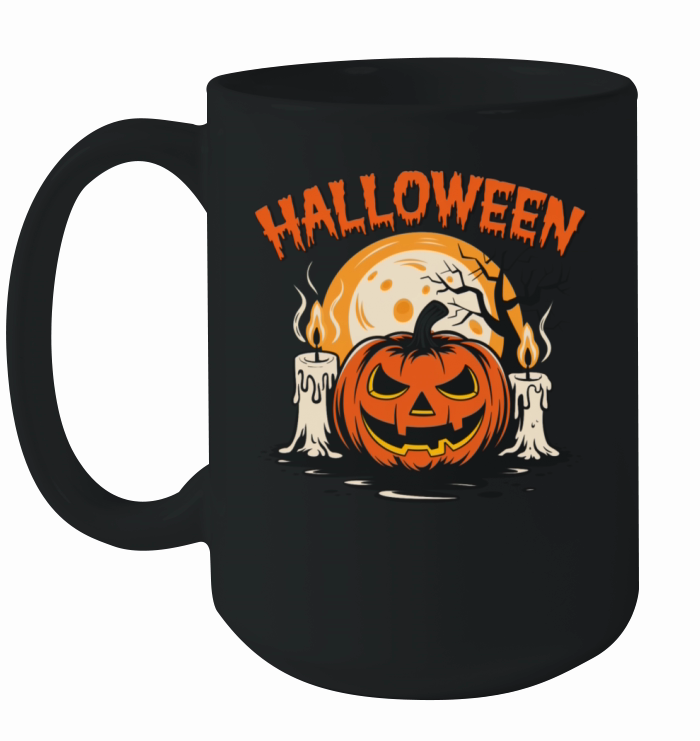 Vintage Pumpkin Scene Halloween Classic T-Shirt Ceramic Mug