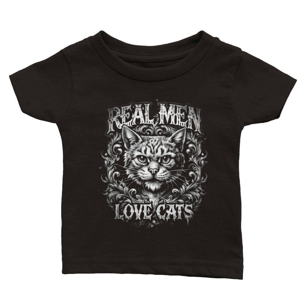 real man love cat Classic Baby Crewneck T-shirt