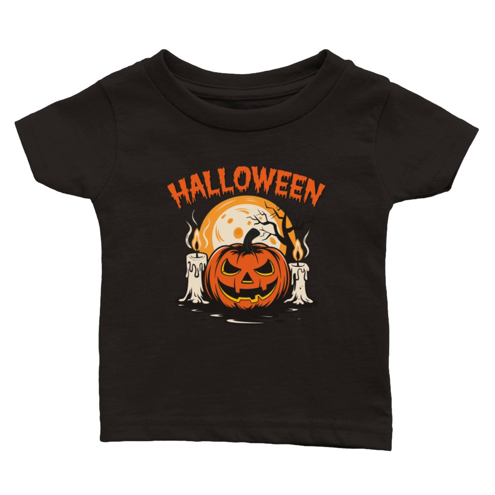 Vintage Pumpkin Scene Halloween Classic T-Shirt Classic Baby Crewneck T-shirt