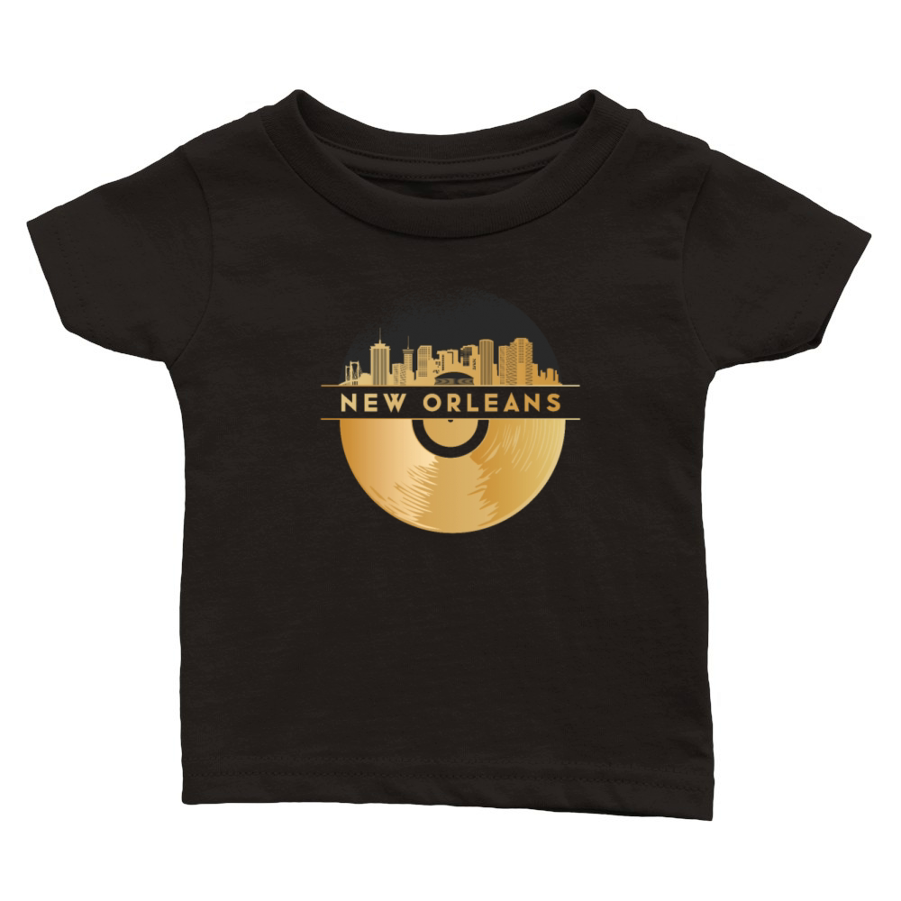Vinyl-Record-Player Disco-Music Classic Baby Crewneck T-shirt