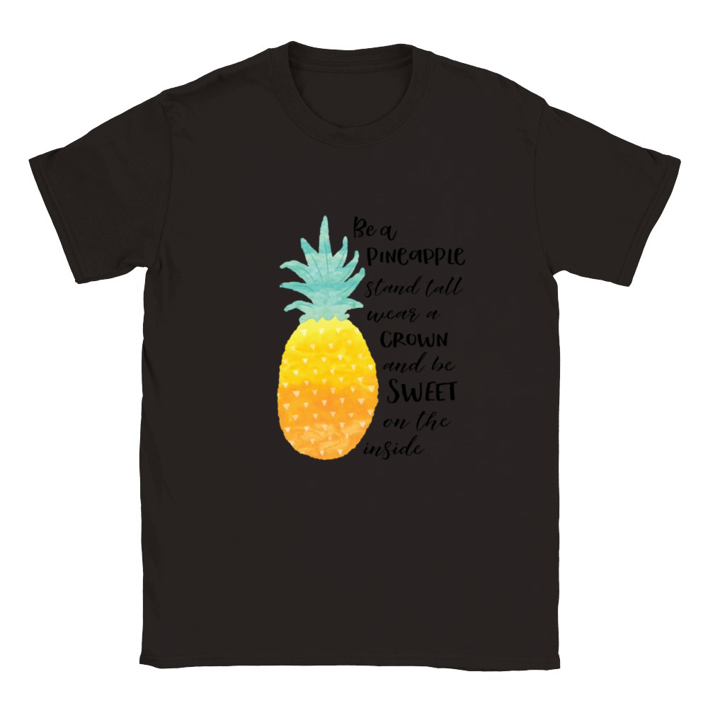 Be A Pineapple Inspirational Watercolor Typography Classic Kids Crewneck T-shirt