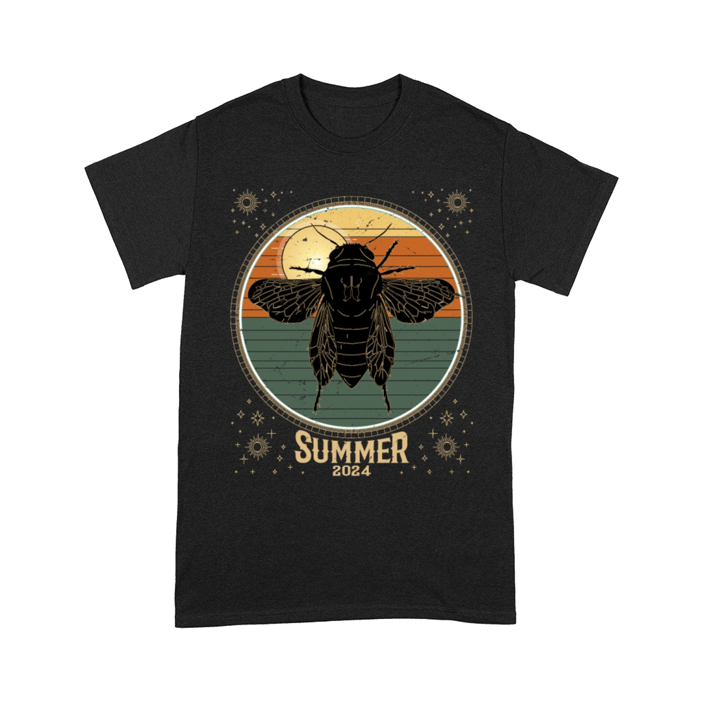 Cicada Retro Vintage Sunset 2024 Funny Cicada Comfort T-shirt