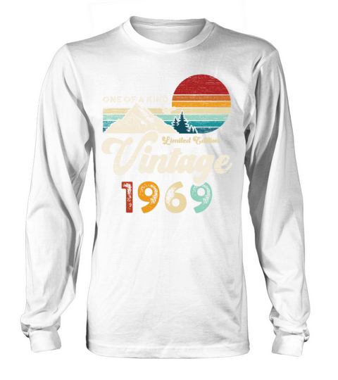 Vintage 1969 Birthday Mountains Long sleeved Unisex