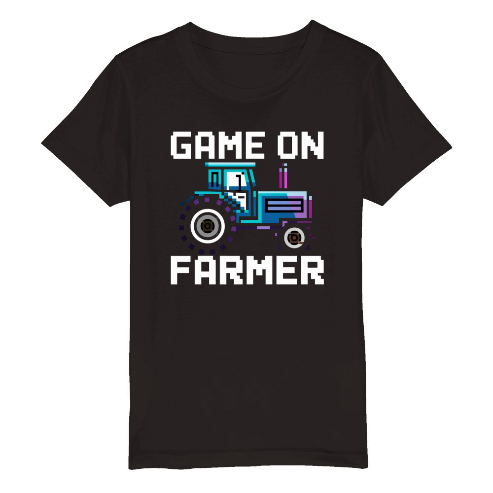 Game On Farmer Tractor Organic Kids Crewneck T-shirt