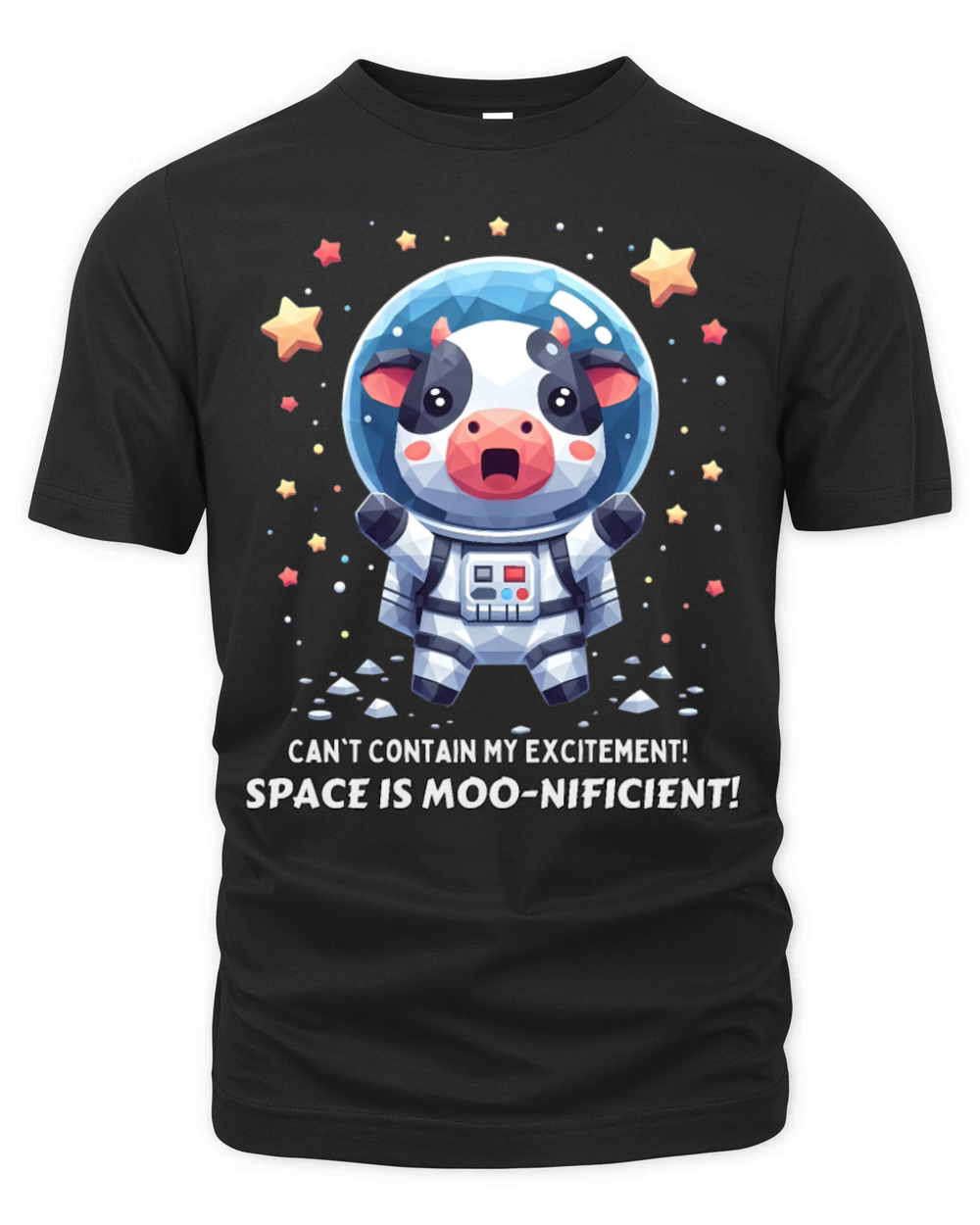 Astronaut Cow Organic Unisex T-shirt