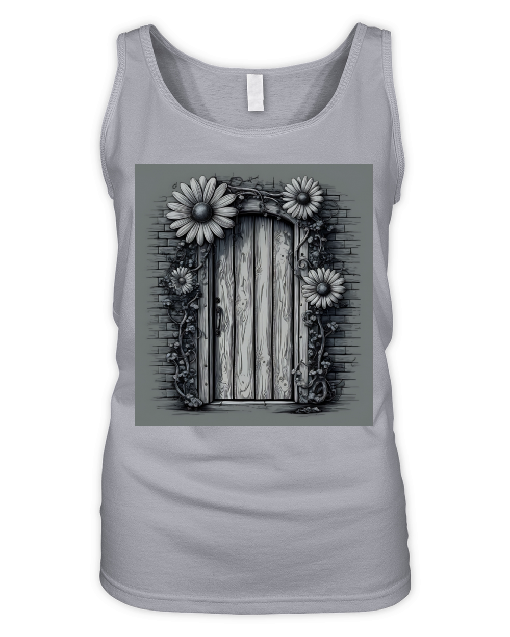 Doors Tee Texture Vintage Brickwork Wooden Door Organic Women's Tank Top
