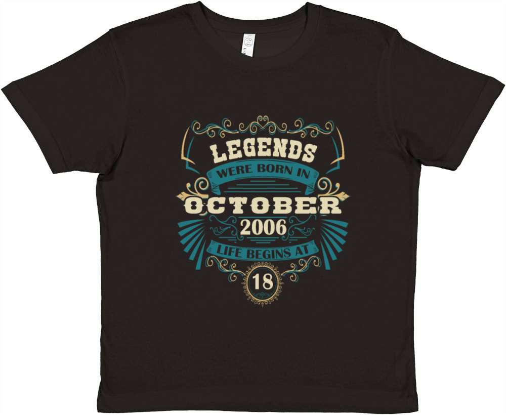 18th birthday legends born in October 2006 vintage Premium Kids Crewneck T-shirt