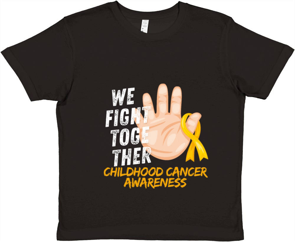 We Fight Together Childhood Cancer Awareness Premium Kids Crewneck T-shirt