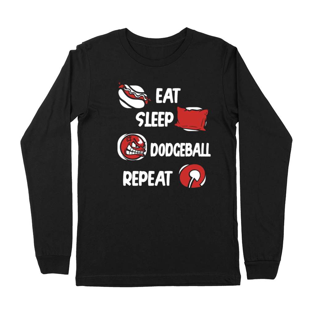 Eat Sleep Dodgeball Repeat Team Game Prisonball Premium Long Sleeve