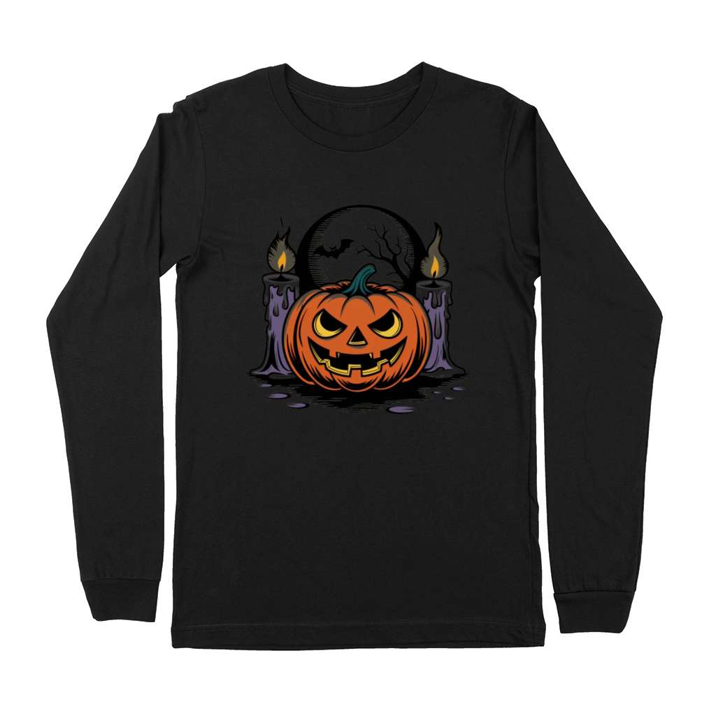Vintage Pumpkin Scene Halloween Classic T-Shirt Premium Long Sleeve