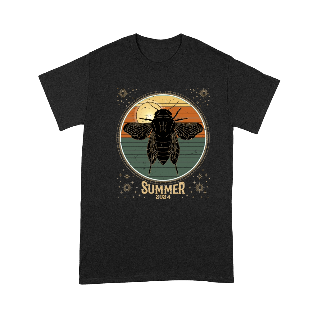 Cicada Retro Vintage Sunset 2024 Funny Cicada Premium T-shirt
