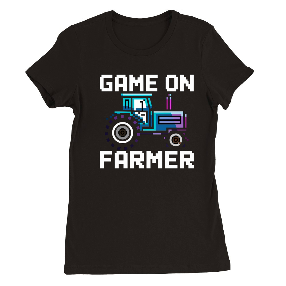 Game On Farmer Tractor Premium Womens Crewneck T-shirt