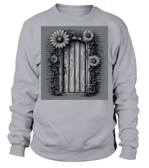 Doors Tee Texture Vintage Brickwork Wooden Door Sweatshirt Unisex