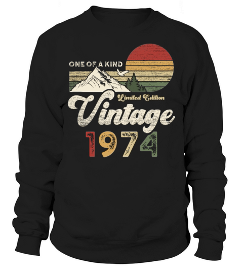 Vintage 1974 Birthday Mountains Sweatshirt Unisex