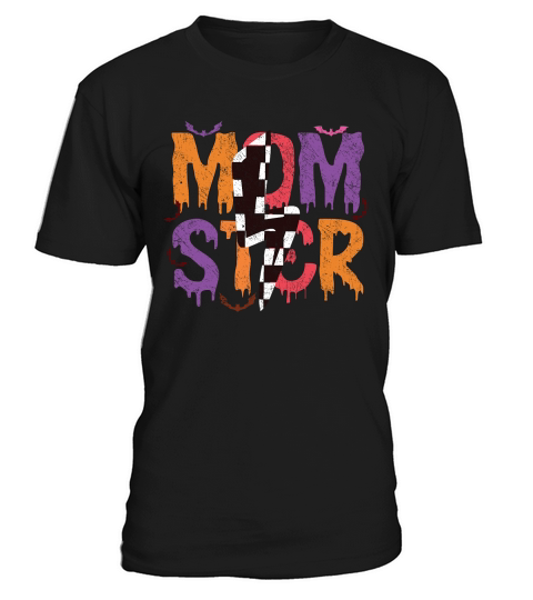 Momster Halloween Checkered Lightning T-Shirt Unisex