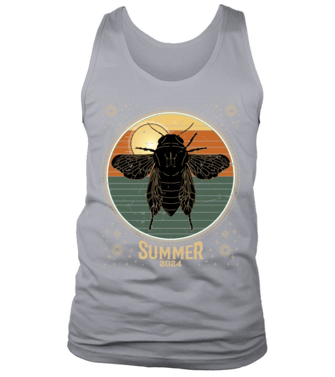 Cicada Retro Vintage Sunset 2024 Funny Cicada Tank Top Unisex
