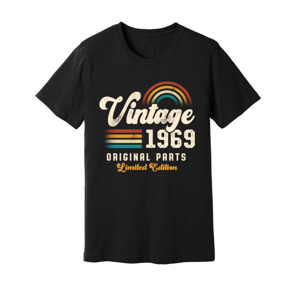 Vintage 1969 Birthday Retro Unisex Jersey Tee