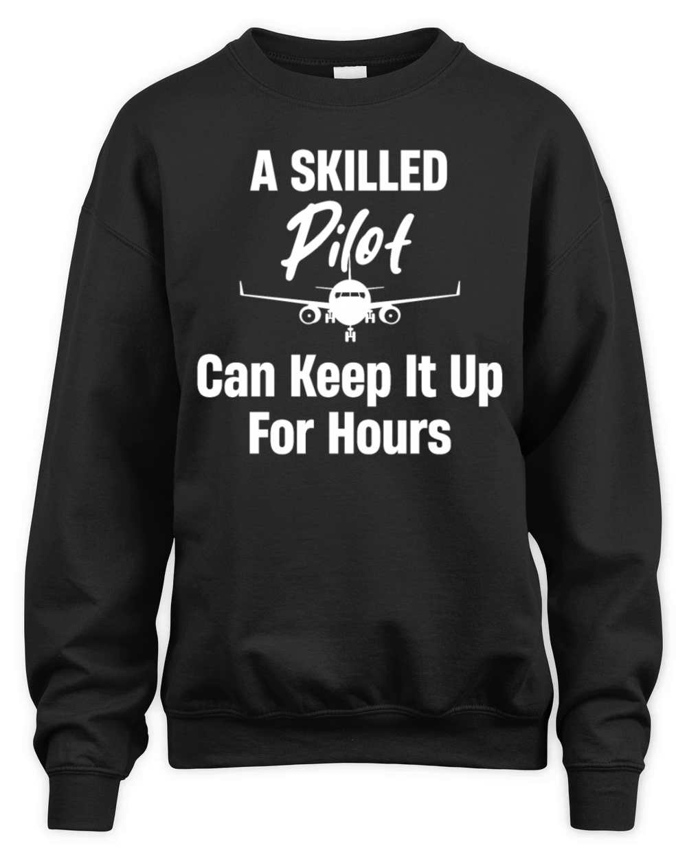 A Skilled Pilot Can Keep It Up For Hours Aviation Unisex Premium Crewneck Sweatshirt