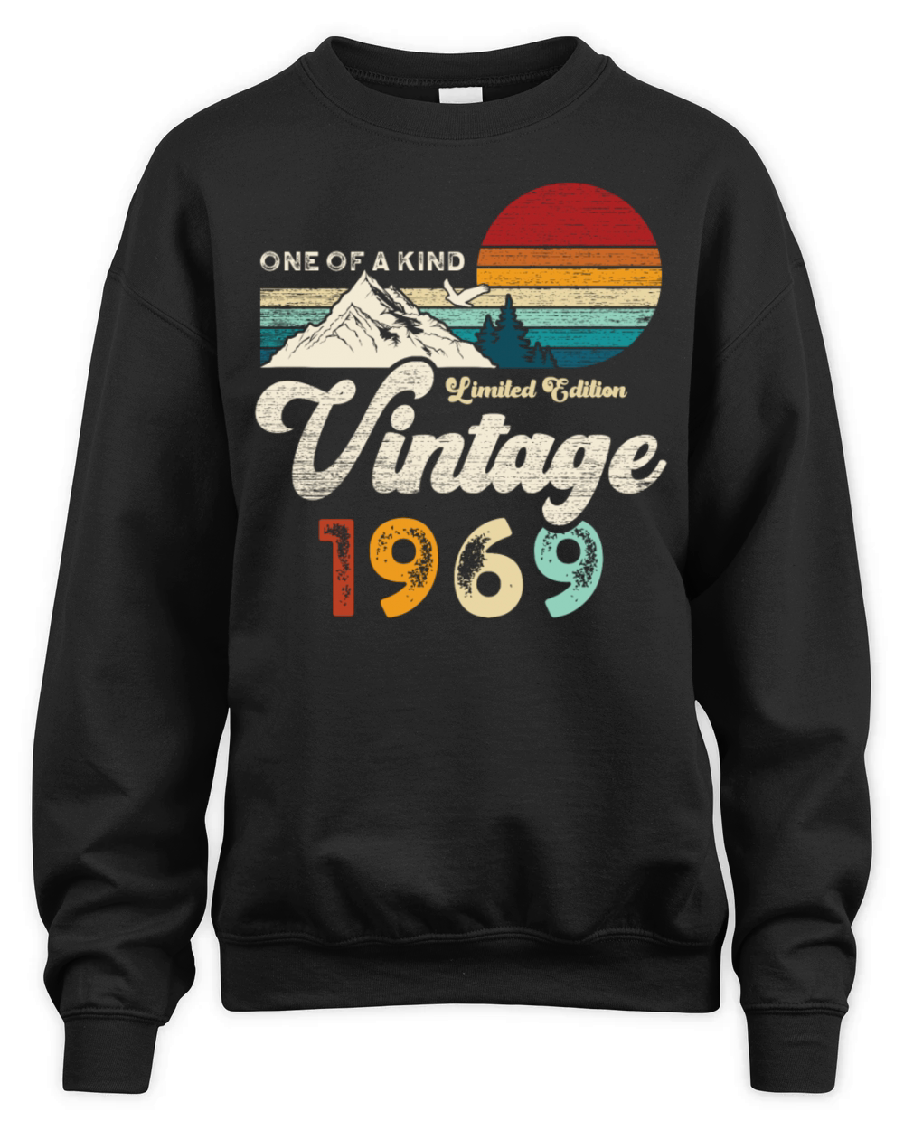 Vintage 1969 Birthday Mountains Unisex Premium Crewneck Sweatshirt