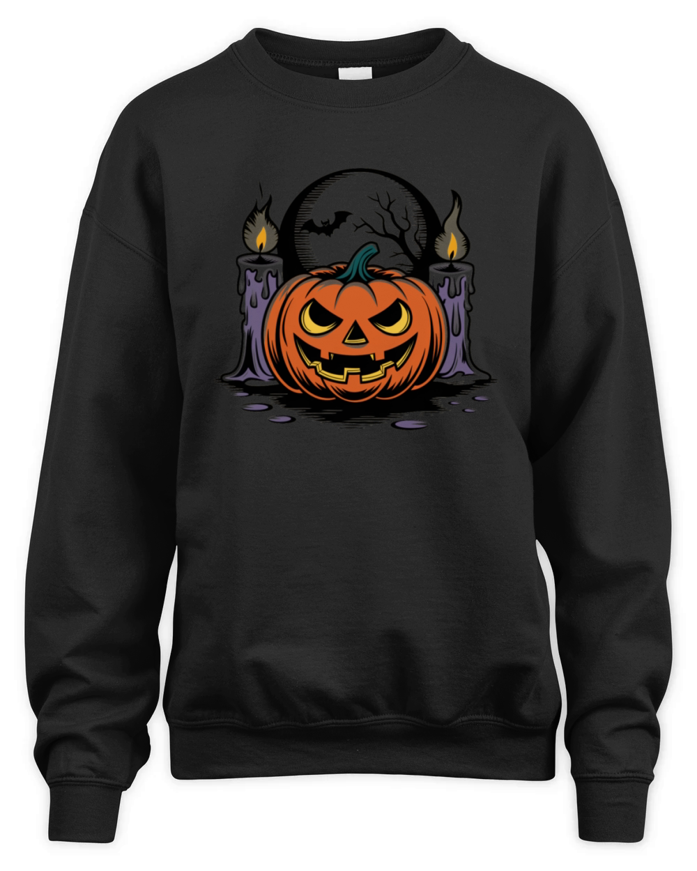 Vintage Pumpkin Scene Halloween Classic T-Shirt Unisex Premium Crewneck Sweatshirt