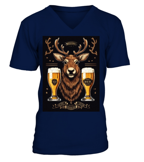 Majestic Stag and Craft Beer V-Neck T-shirt