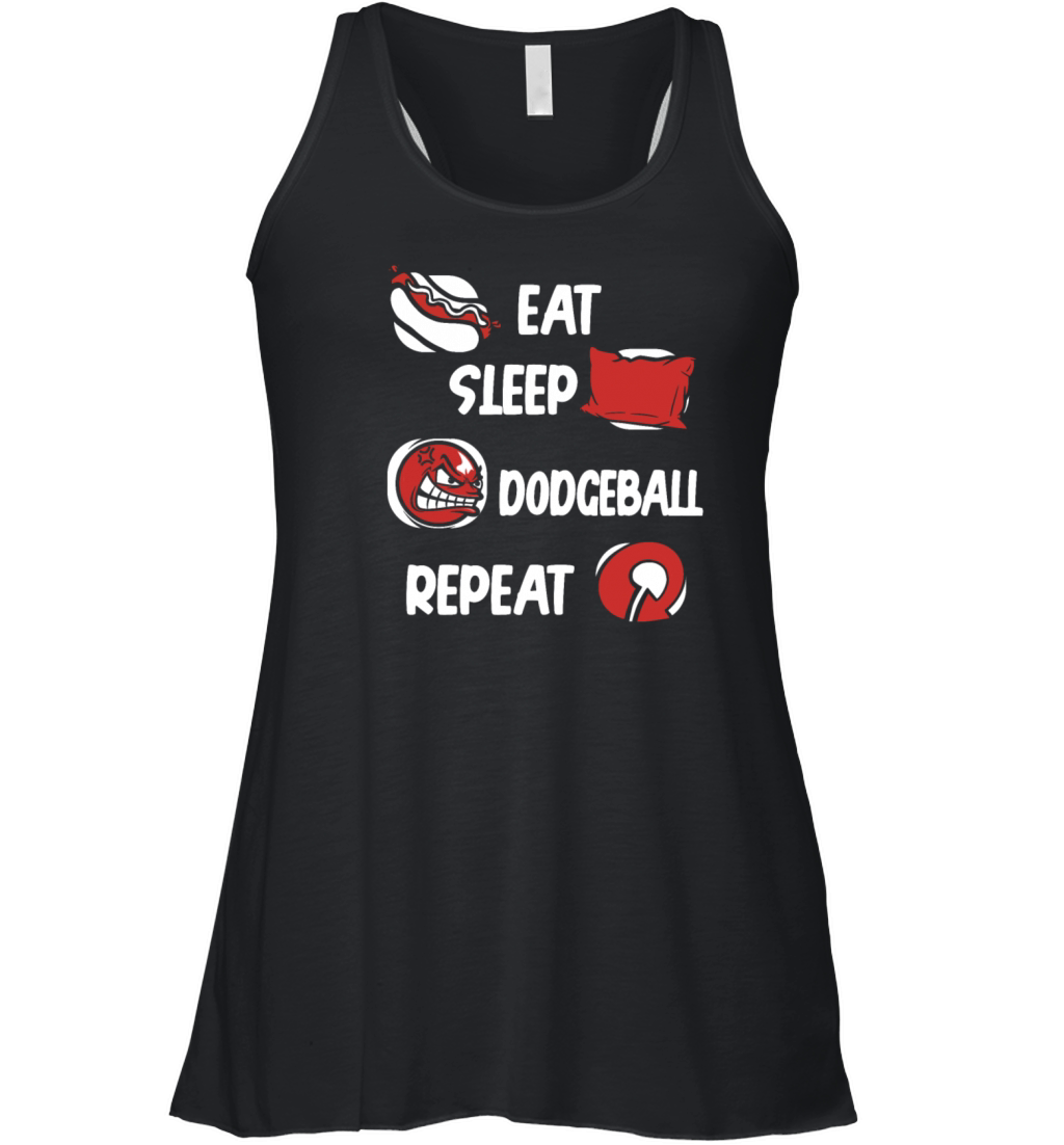 Eat Sleep Dodgeball Repeat Team Game Prisonball Women's Flowy Tank Top